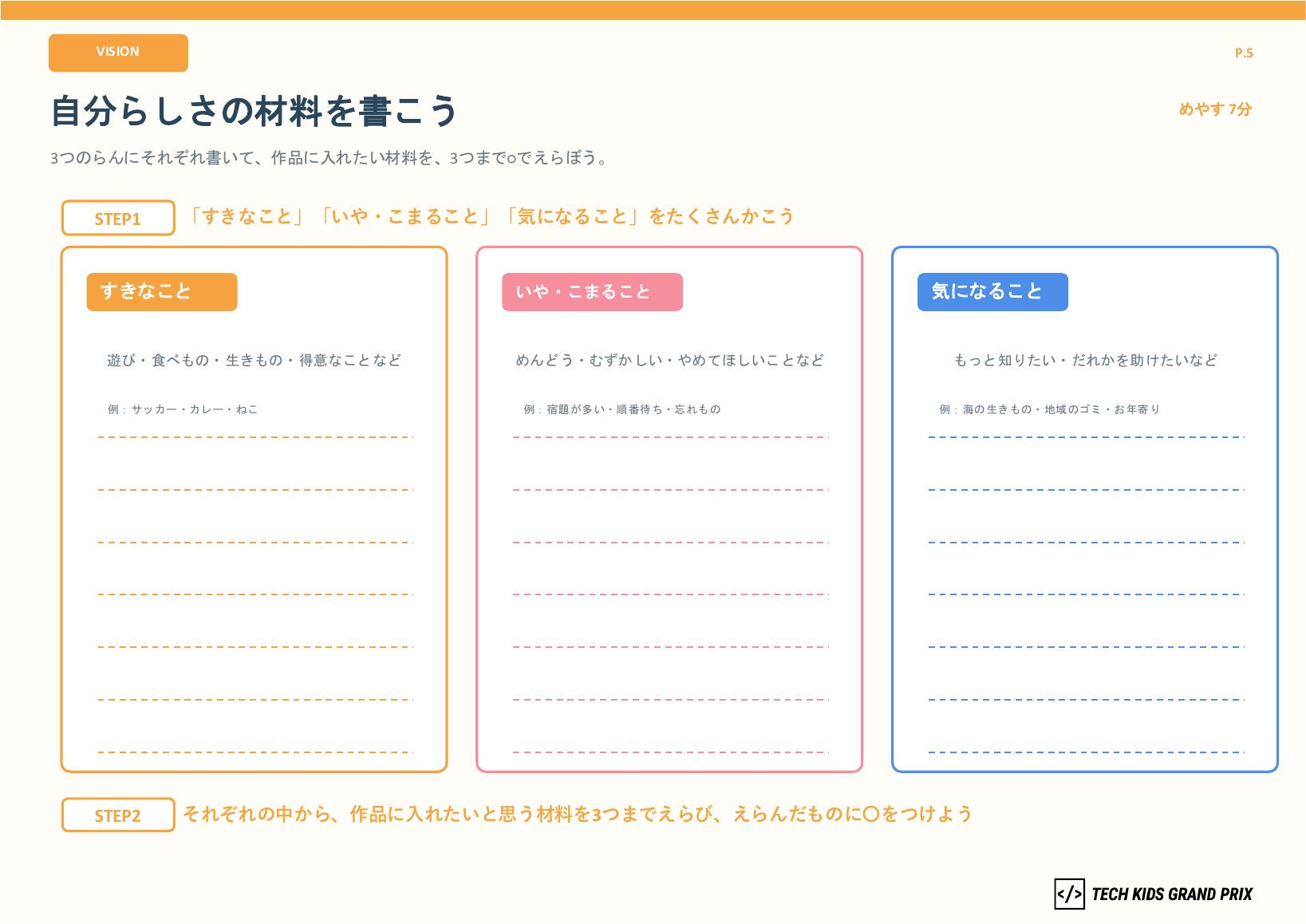 作品の制作計画シート5ページ目の記入画面